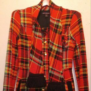 Rare Betsey Johnson Wool Coat Red Black jacket